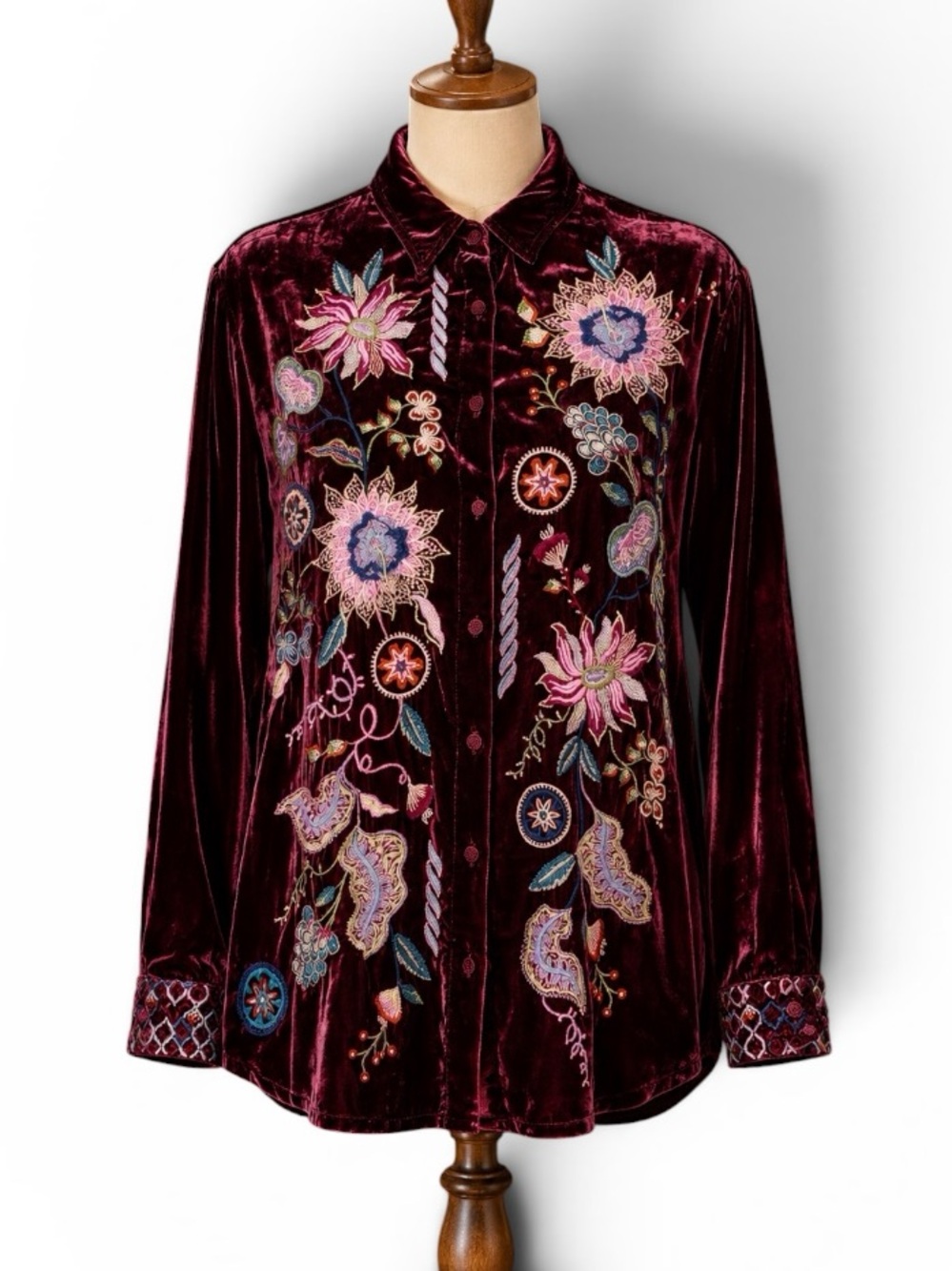 Johnny Was heavily embroidered Pacifica velvet shirt/jacket NWT